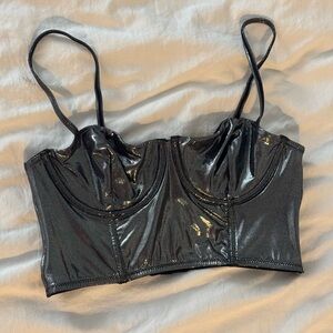 Forever 21 metallic gray bustier bra top | size M| brand new